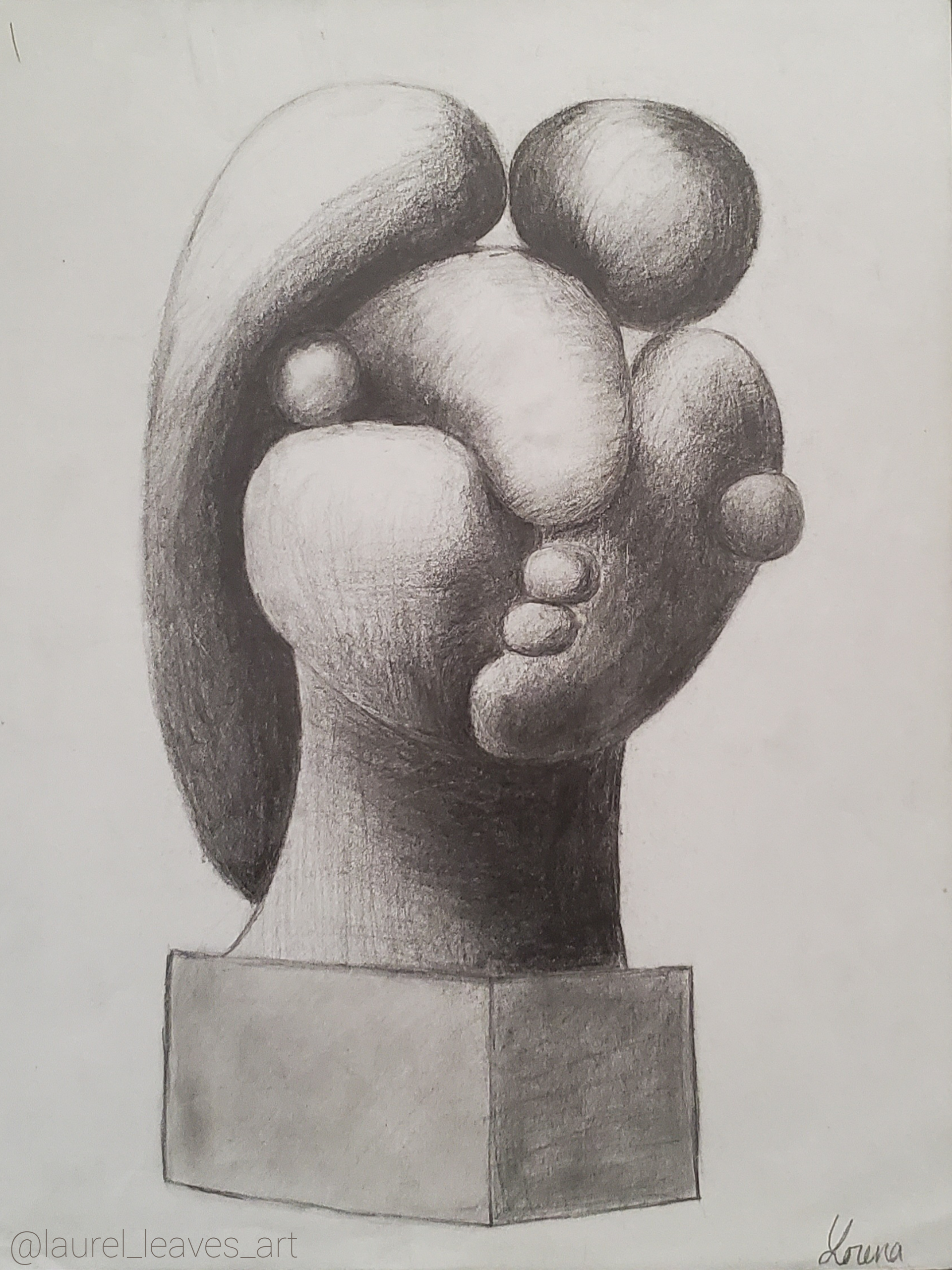 Copy of Picasso's
            <em>Sculpture of a Head (Marie-Therese)</em>, <em>2012</em>, Graphite